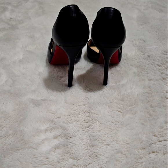 Christian Louboutin Grorolli black leather 9,5 100 mm peep toe - Picture 2 of 4